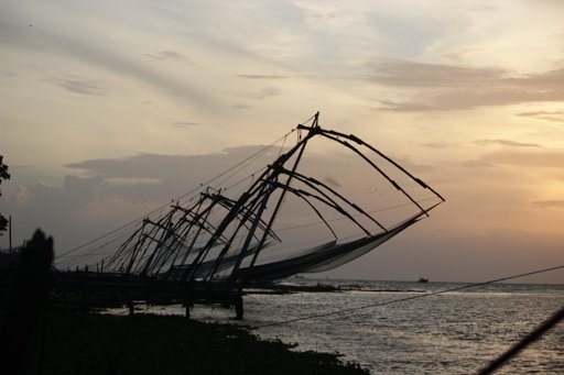 Photo: Today I watched the fishing nets at fort kochi in the evening. the cafes are filling up again, season's starting.